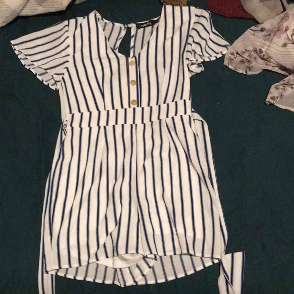 Crystal sky Striped romper